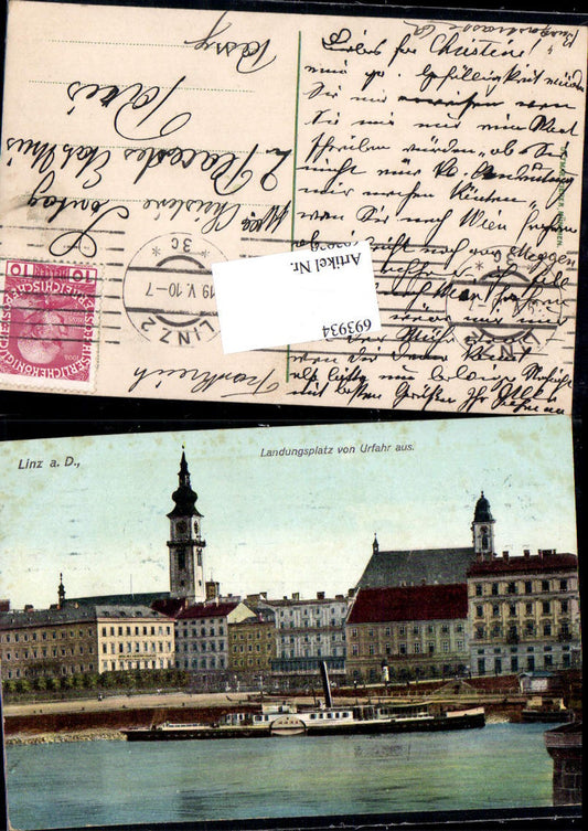 693934 Linz an der Donau Dampfer Hebe Landungsplatz