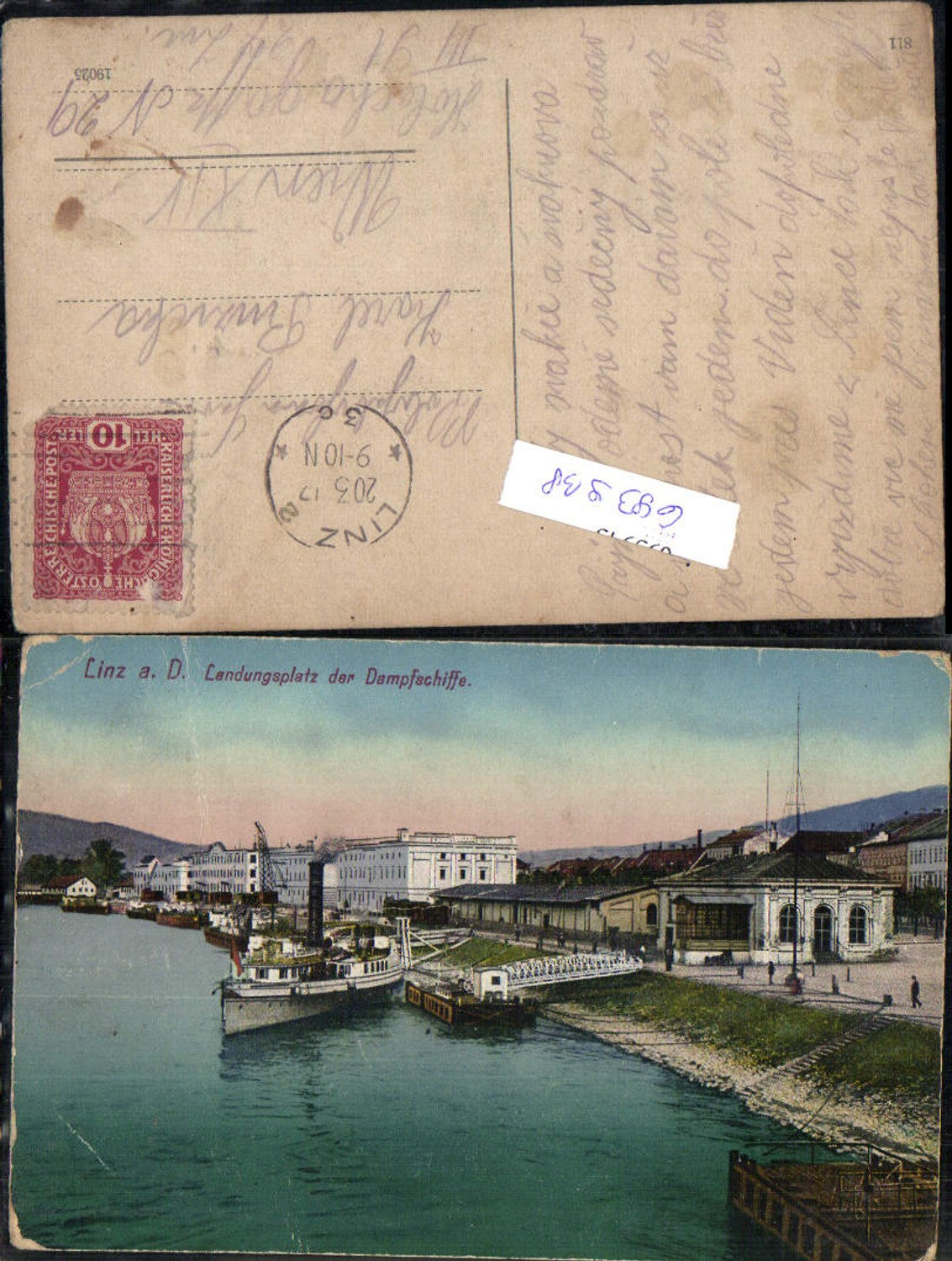 693938 Linz an der Donau Landungsplatz Dampfschiffe Dampfer