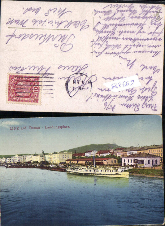 693939 Linz an der Donau Dampfer Landungsplatz