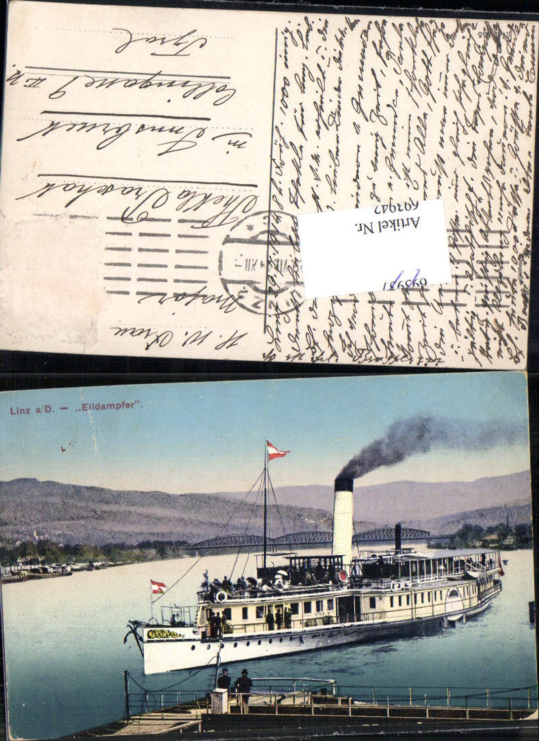 693942 Linz an der Donau Dampfer Eildampfer