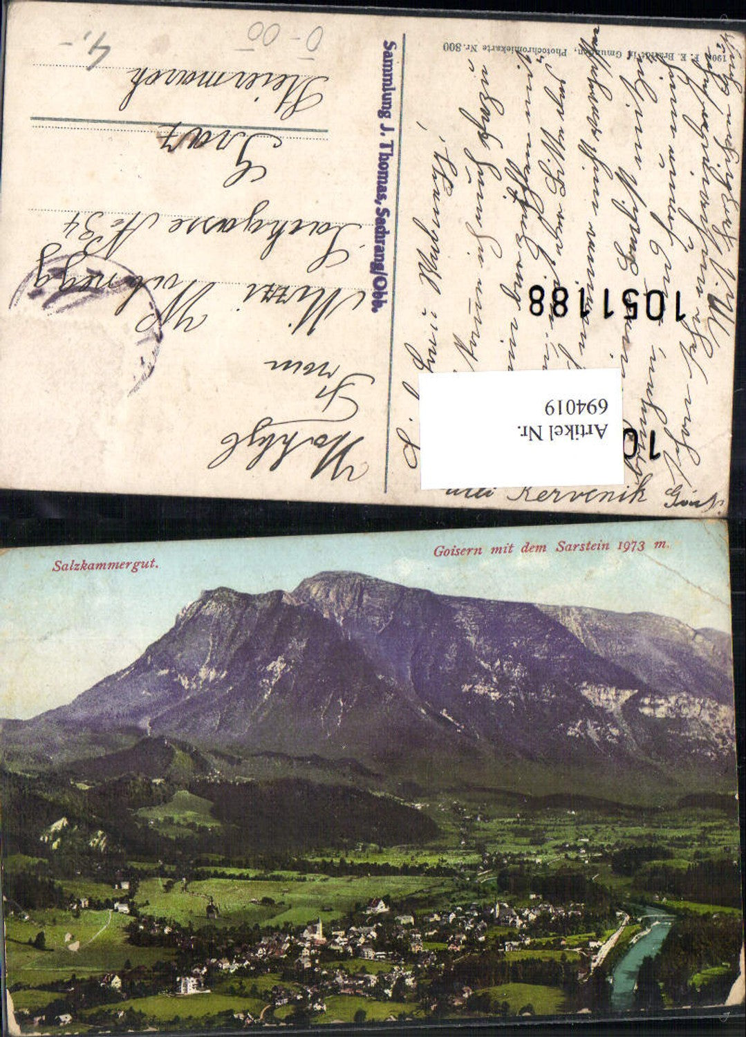 694019 Salzkammergut Goisern m. Sarstein pub Brandt 800 Stp. J. Thomas Sachrang