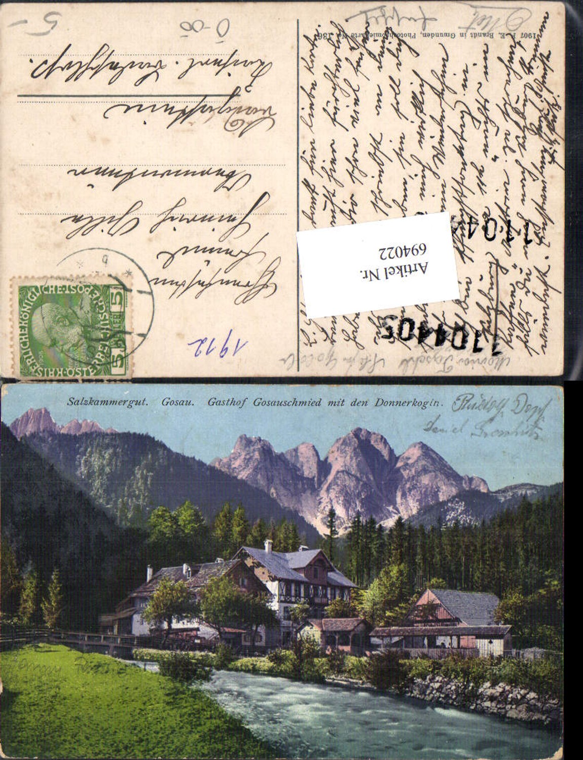 694022 Gosau Gasthaus Gosauschmied pub Brandt 136