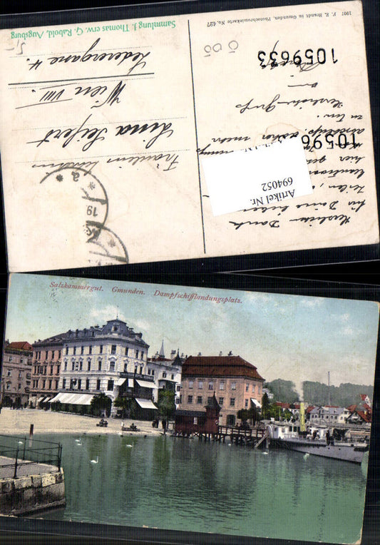 694052 Gmunden am Traunsee Dampfschifflandungsplatz Hotel pub Brandt 427 Stp. J. Thomas Sachrang