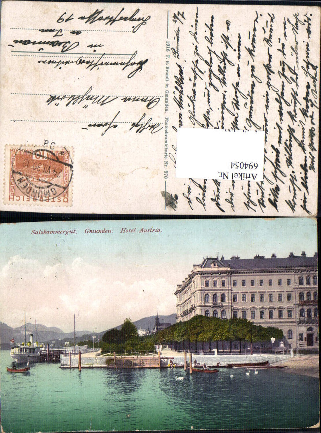 694054 Gmunden am Traunsee Hotel Austria pub Brandt 970