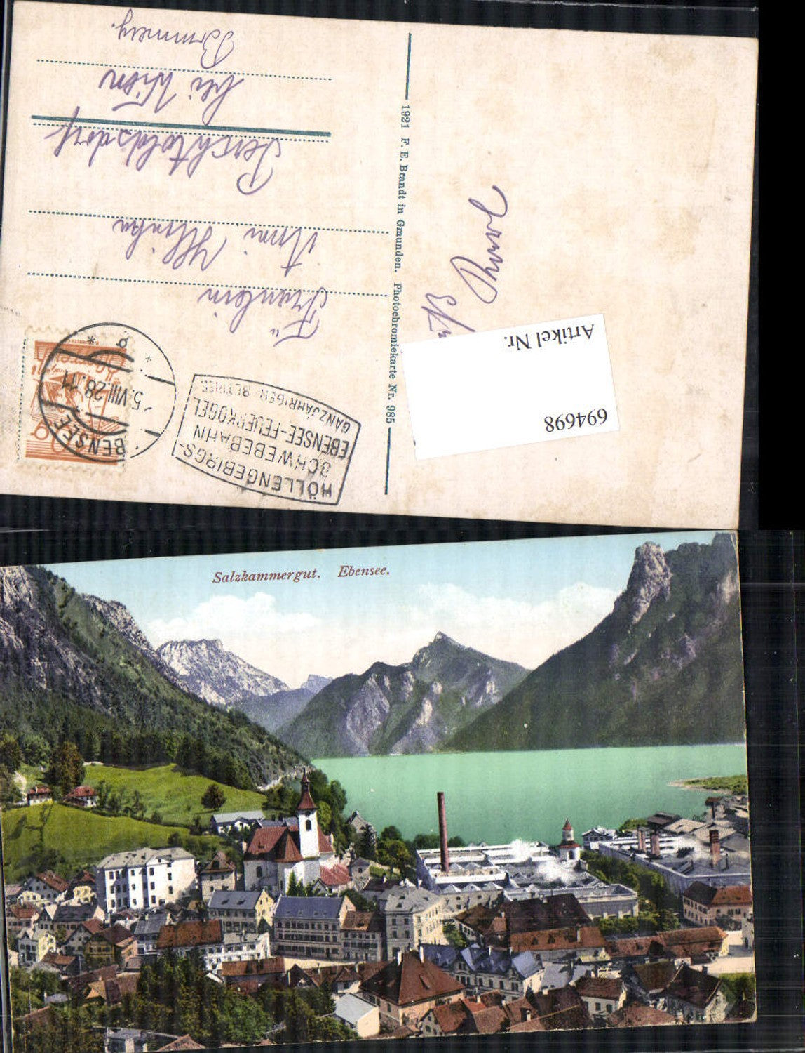 694698 Ebensee am Traunsee pub Brandt 985
