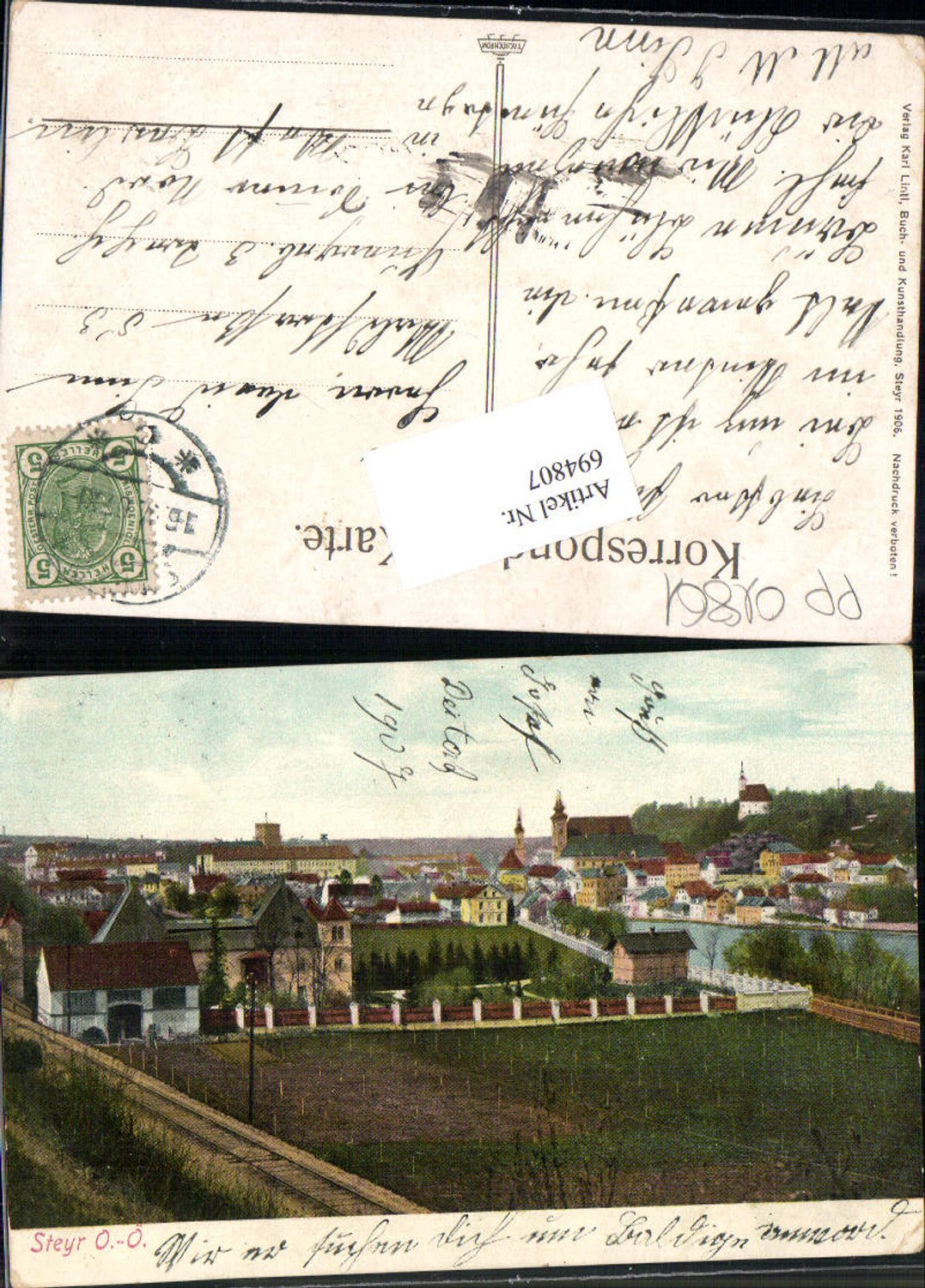 694807 Steyr Lamberg Schloss Ufer 1906