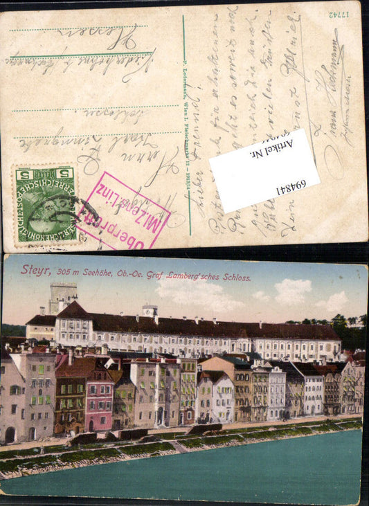 694841 Steyr Schloss Lamberg gel Niederhone Eschwege  1915 Feldpost