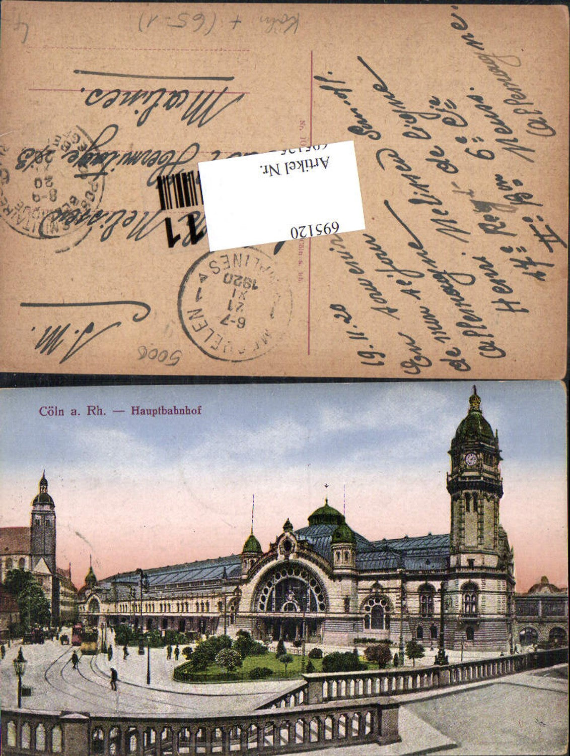 695120 Köln am Rhein Bahnhof Hauptbahnhof gel Malines Mechelen Stp.