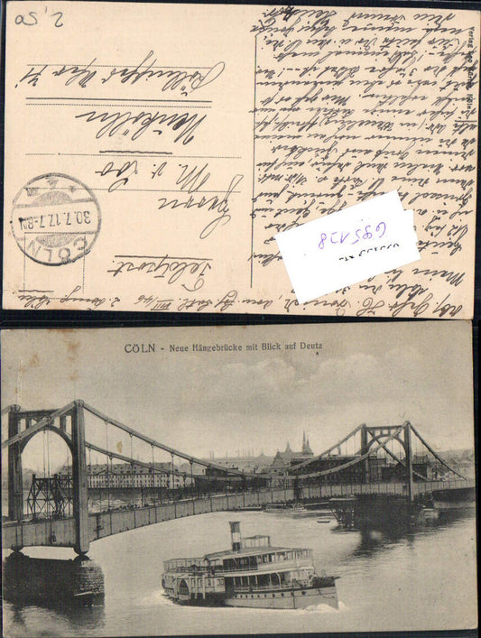 695128 Köln am Rhein Südbrücke Brücke Feldpost gel Neukölln Berlin