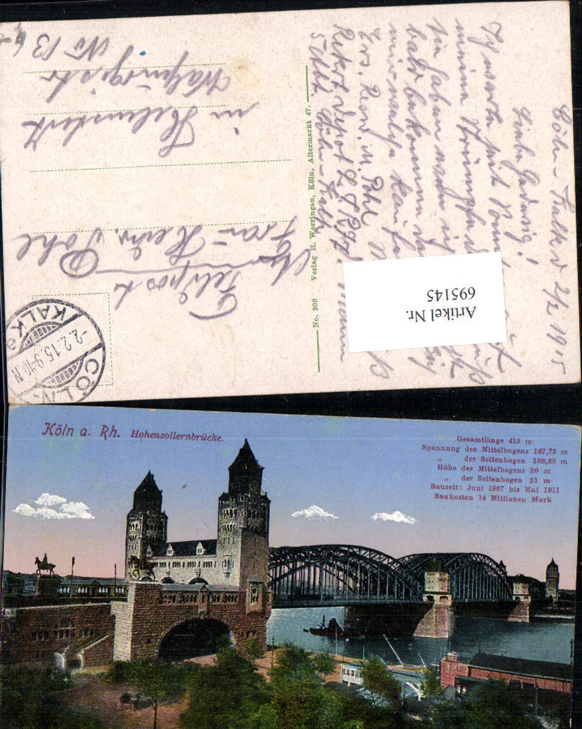 695145 Köln am Rhein Hohenzollernbrücke Brücke