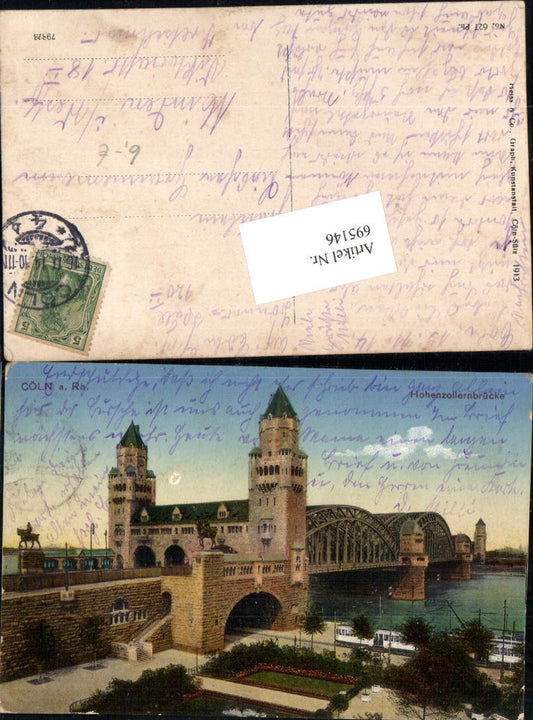 695146 Köln am Rhein Hohenzollernbrücke Brücke gel Minden Westfalen