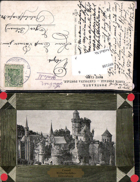 695188 Cassel Kassel Wilhelmshöhe Löwenburg Passepartout