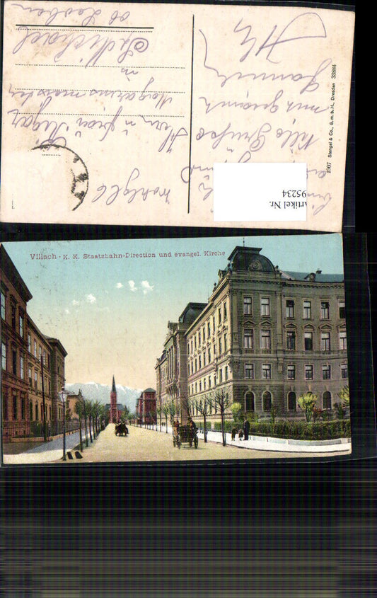 695234 Villach K.K. Staatsbahn Direction evangelische Kirche pub Stengel & Co. 33884