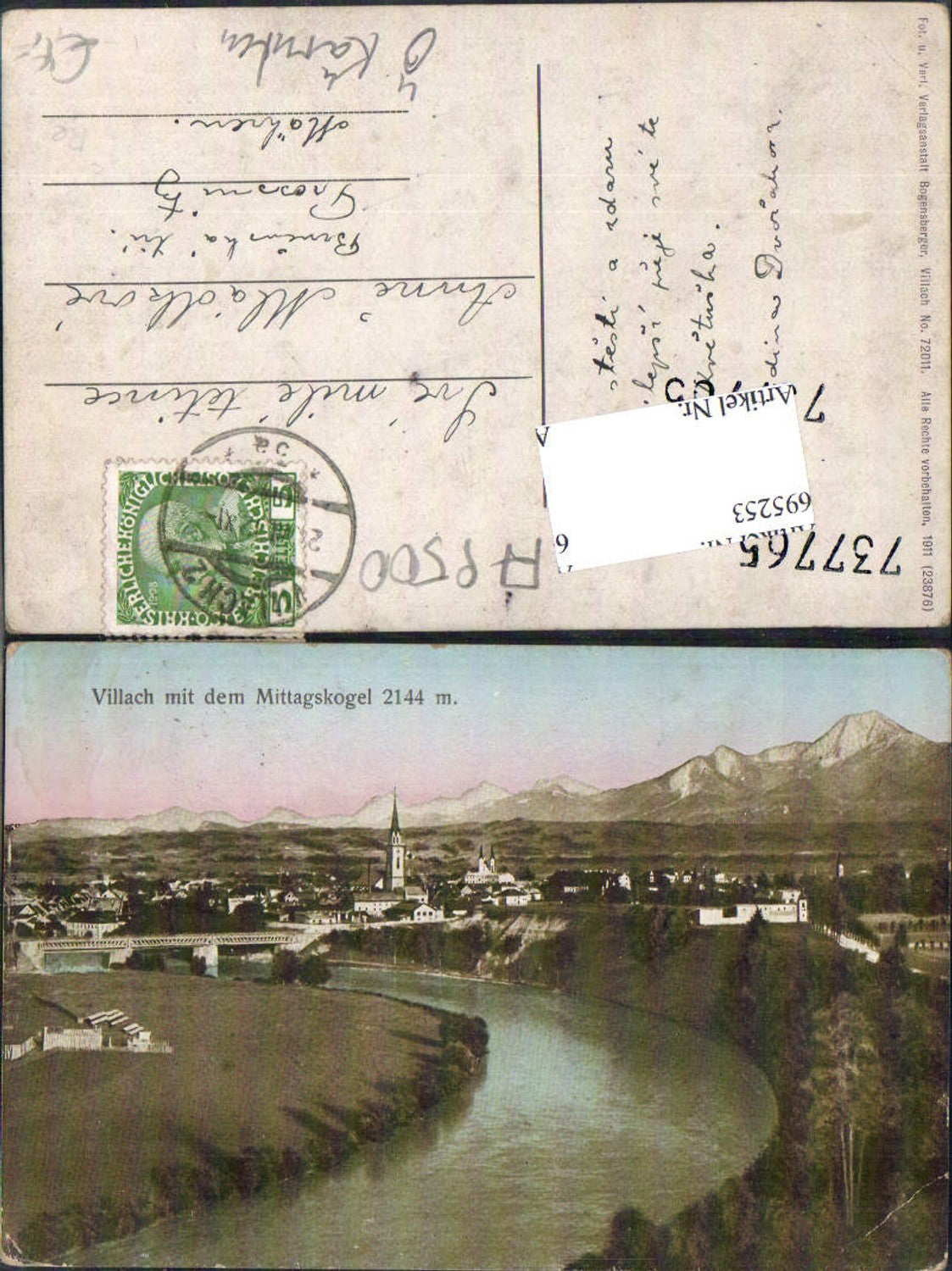 695253 Villach Drau gel Proßnitz Mähren Brvenska