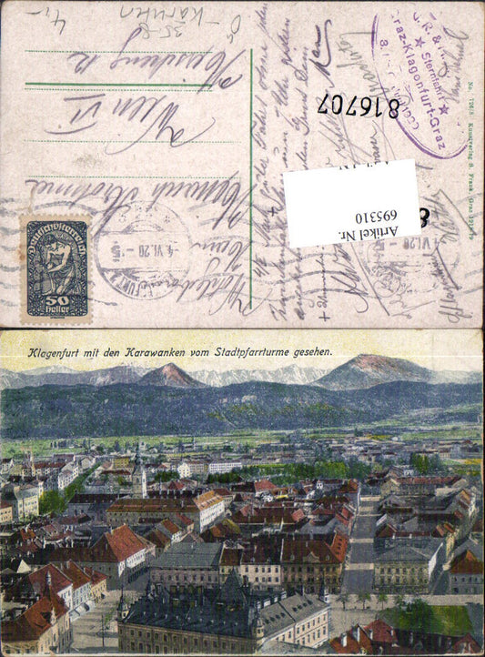 695310 Klagenfurt m. Karwanken pub S. Frank 726/8
