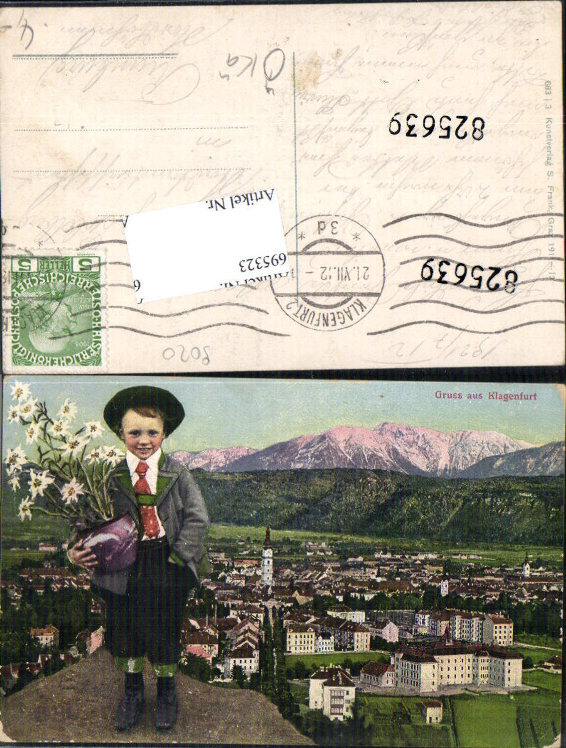 695323 Klagenfurt Junge m. Tracht Edelweiß pub S. Frank 683/3