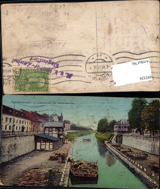 695328 Klagenfurt Lend Lendkanal Villacherstraße Feldpost Militär Zensur