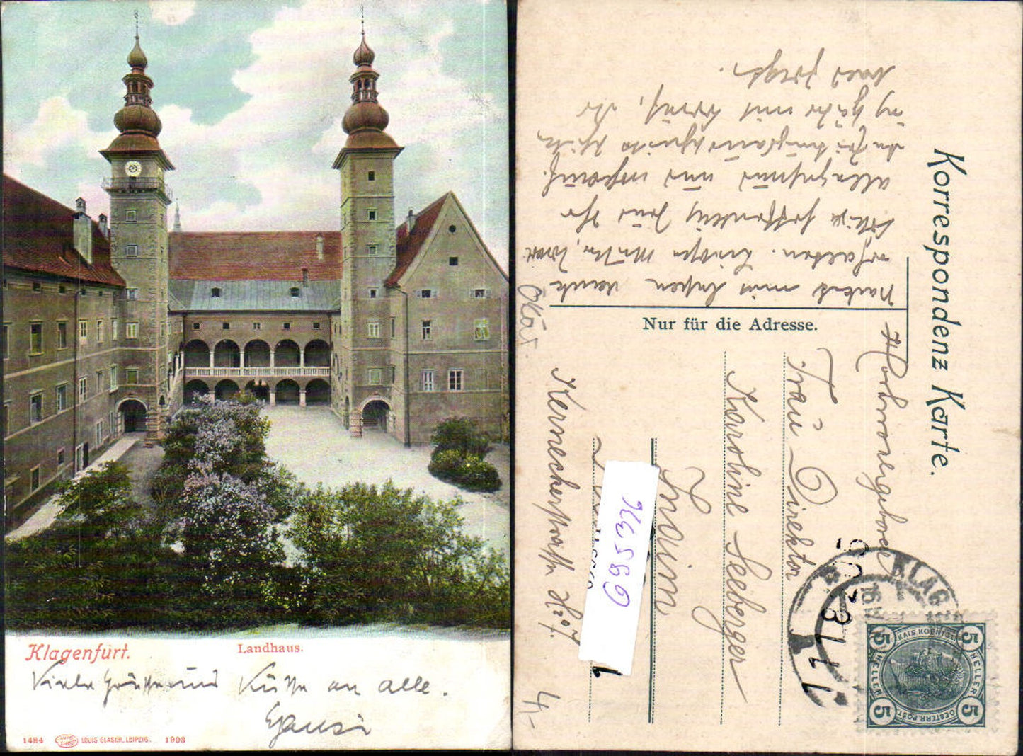 695336 Klagenfurt Landhaus 1903 pub Louis Glaser 1484