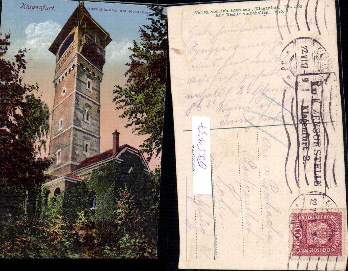 695337 Klagenfurt Aussichtsturm am Kreuzberg pub Leon 2163