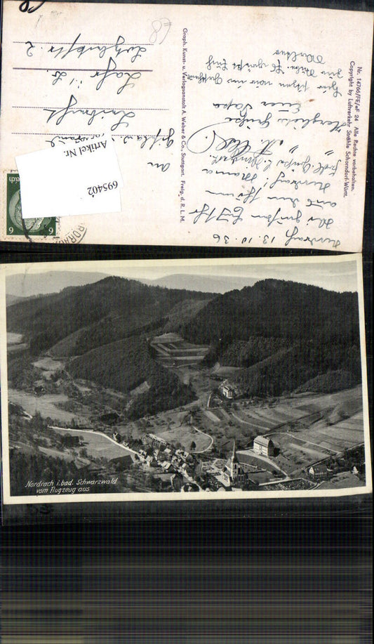 695402 Aerial photograph of Nordrach in the Black Forest, Ortenau district