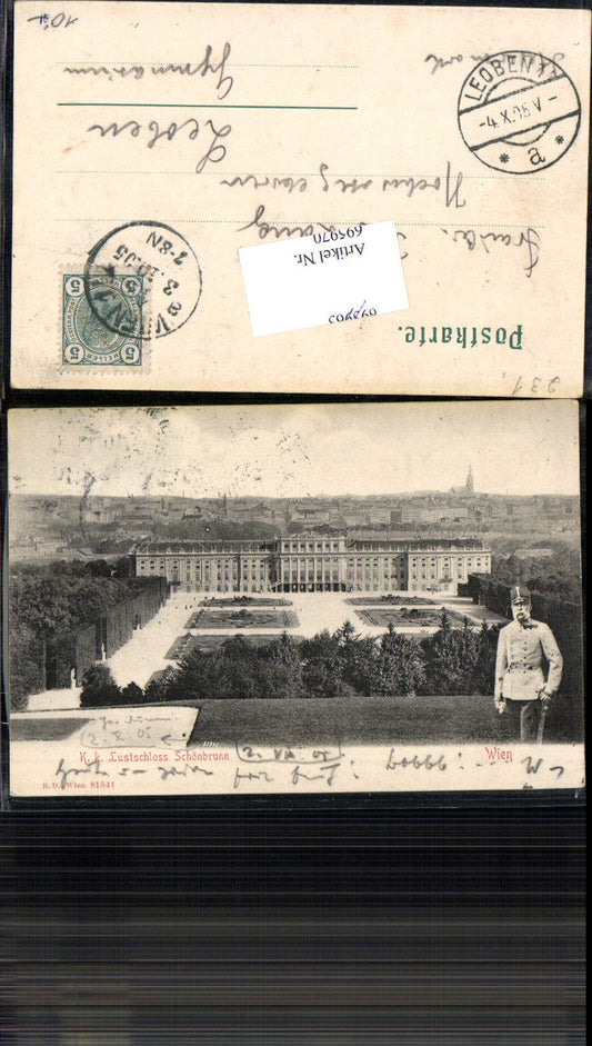 695970 Kaiser Franz Josef Wien Schönbrunn Hietzing gel Leoben Stp.