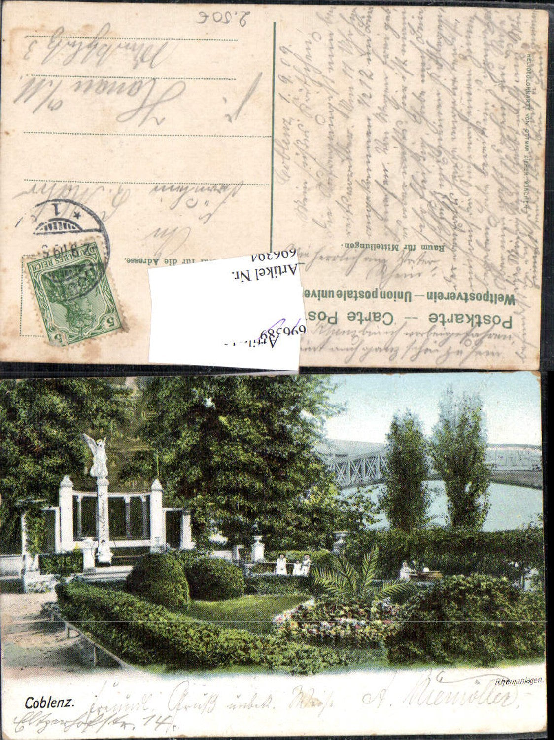 696394 Koblenz am Rhein Coblenz gel Hanau 1909