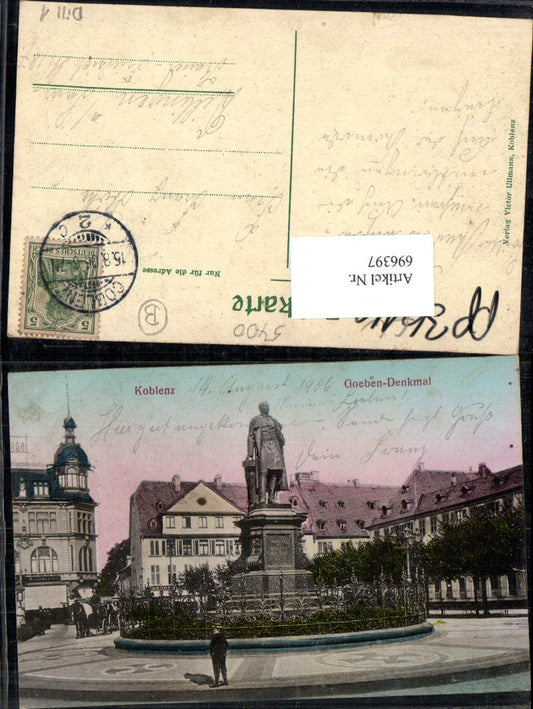 696397 Koblenz am Rhein Coblenz Goeben Denkmal gel Dillingen Saar