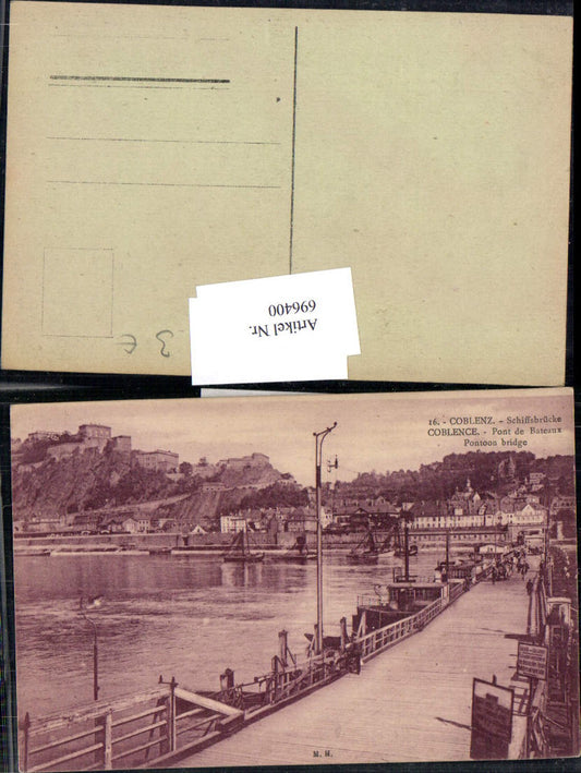 696400 Koblenz am Rhein Coblenz Schiffbrücke Brücke