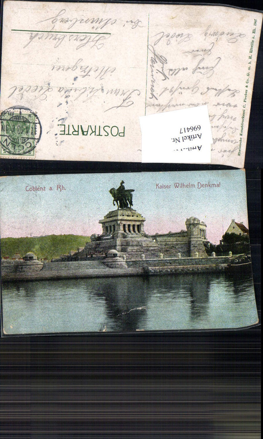 696417 Koblenz am Rhein Coblenz Deutsches Eck gel Hersbruck Nürnberg