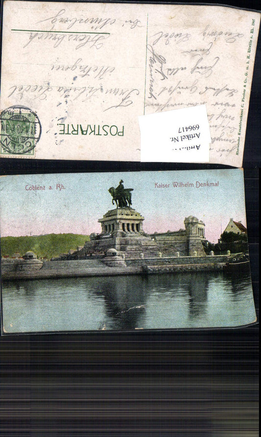 696417 Koblenz am Rhein Coblenz Deutsches Eck gel Hersbruck Nürnberg