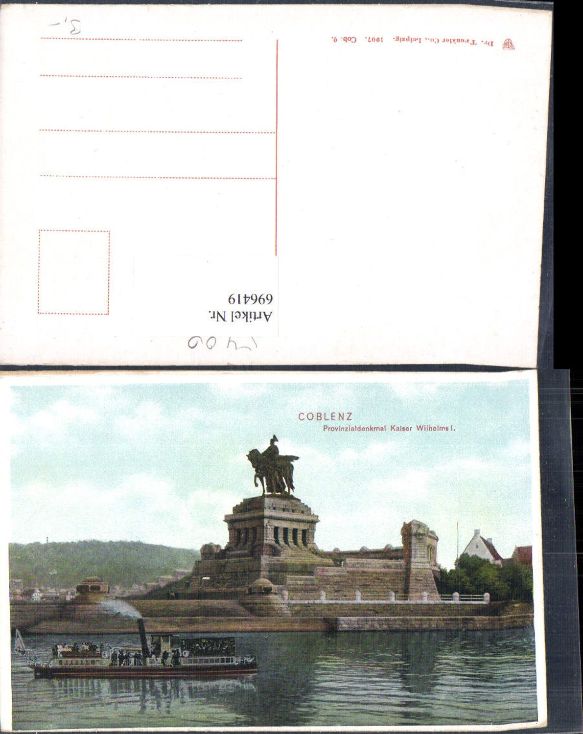 696419 Koblenz am Rhein Coblenz Deutsches Eck Dampfer pub Dr. Trenkler Cob. 9