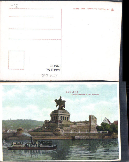 696419 Koblenz am Rhein Coblenz Deutsches Eck Dampfer pub Dr. Trenkler Cob. 9