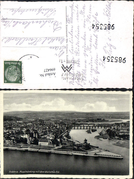 696427 Koblenz am Rhein Coblenz Deutsches Eck gel Reichenbach Vogtland