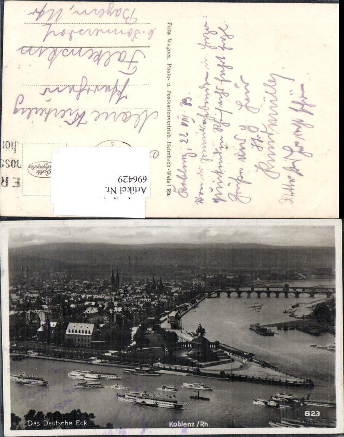 696429 Koblenz am Rhein Coblenz Deutsches Eck gel Falkenstein Donnersdorf