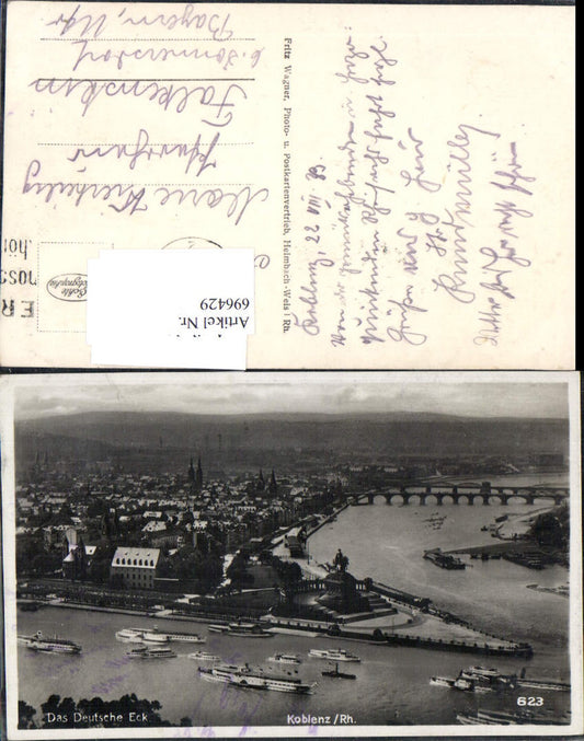 696429 Koblenz am Rhein Coblenz Deutsches Eck gel Falkenstein Donnersdorf