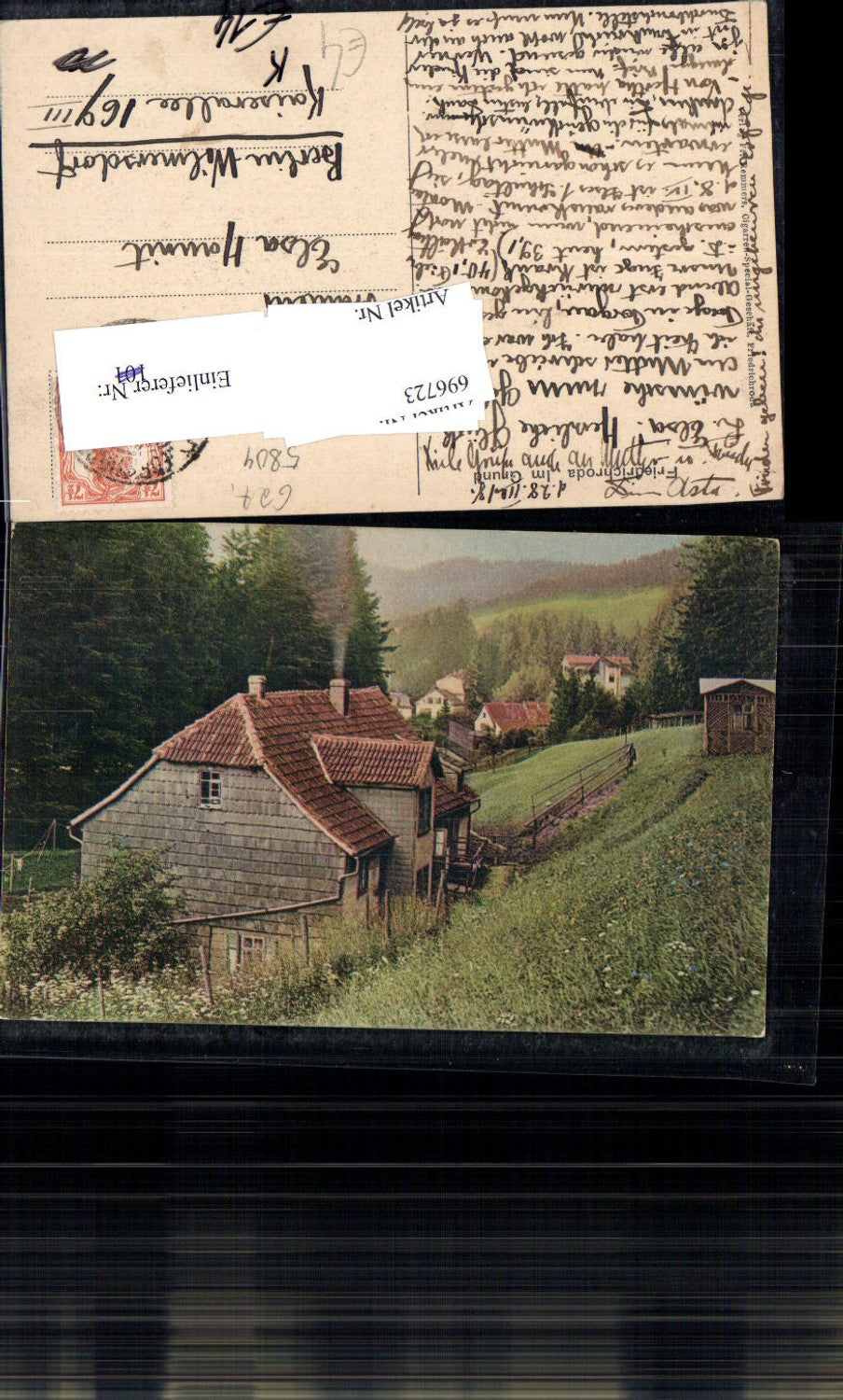 696723 rare postcard Friedrichroda Im Grund game LK Gotha