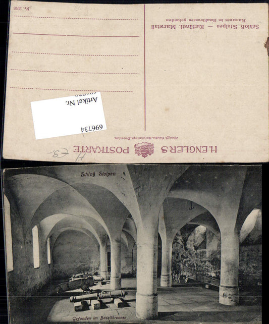 696734 Schloss Stolpen H. Engler`s Postkarte Kanonen
