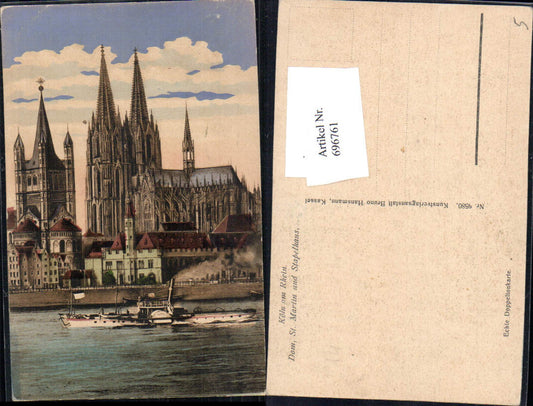 696761 Köln Cöln am Rhein Dom Dampfer Stapelhaus