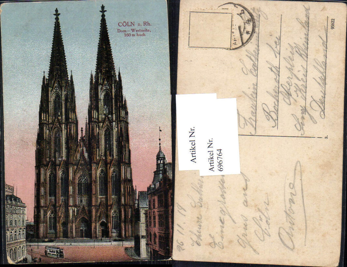 696764 Köln Cöln am Rhein Dom gel Bockeroth Königswinter