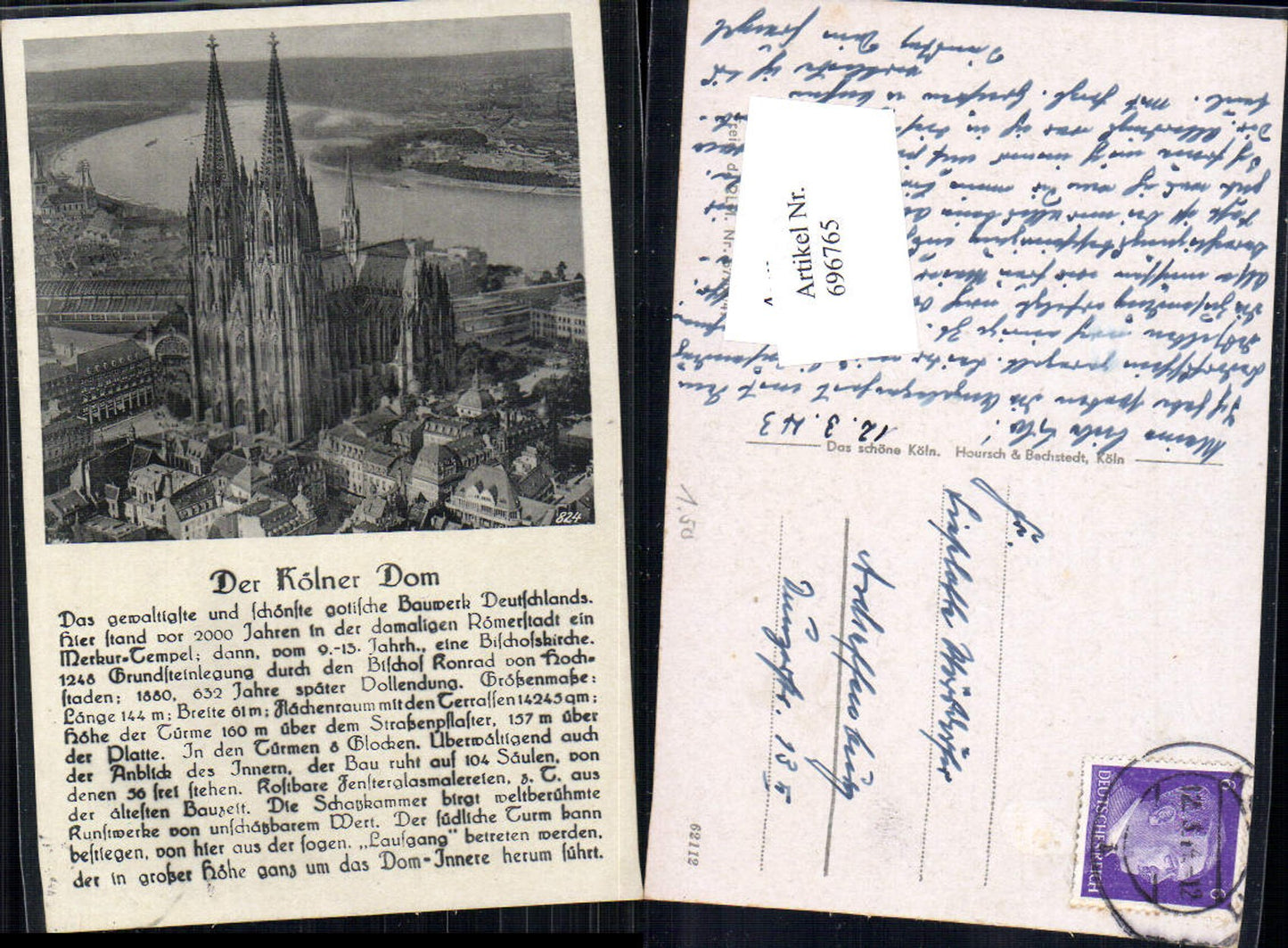 696765 Köln Cöln am Rhein Dom gel Aschaffenburg