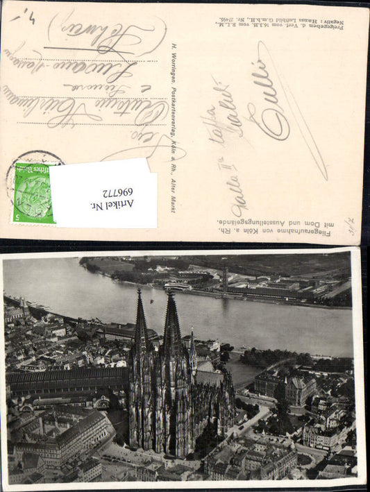 696772 Köln Cöln am Rhein Dom Luftbild Fliegeraufnahme