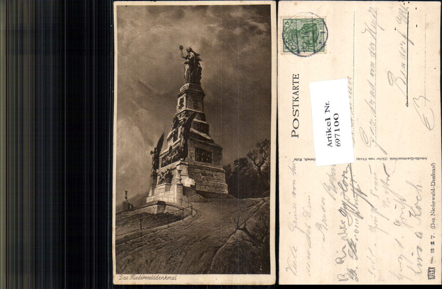 697100 Niederwalddenkmal Coblenz Koblenz am Rhein gel Bendorf