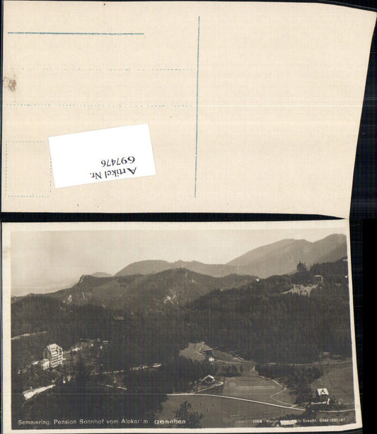 697476 Foto-AK Semmering Pension Sonnhof pub Albin Sussitz 1006