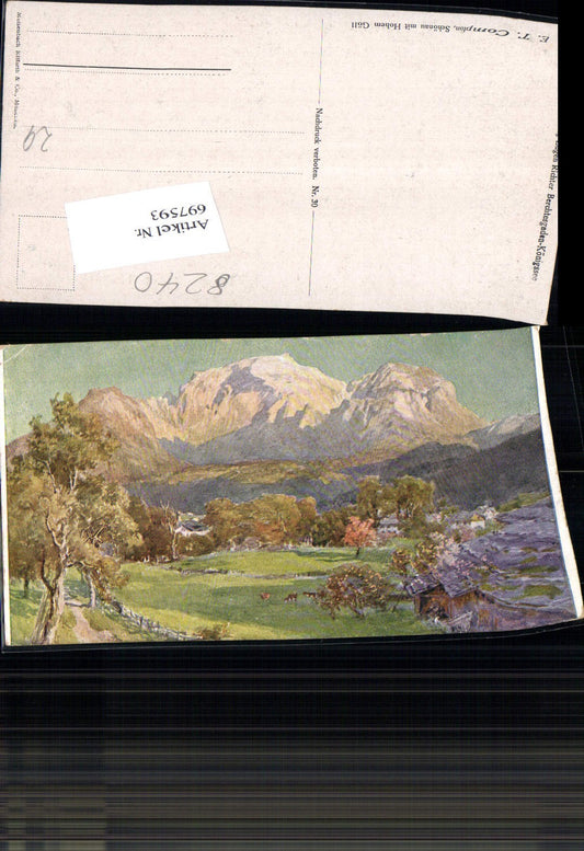 697593 Künstler AK E. T. Compton Schönau b. Berchtesgaden Göll