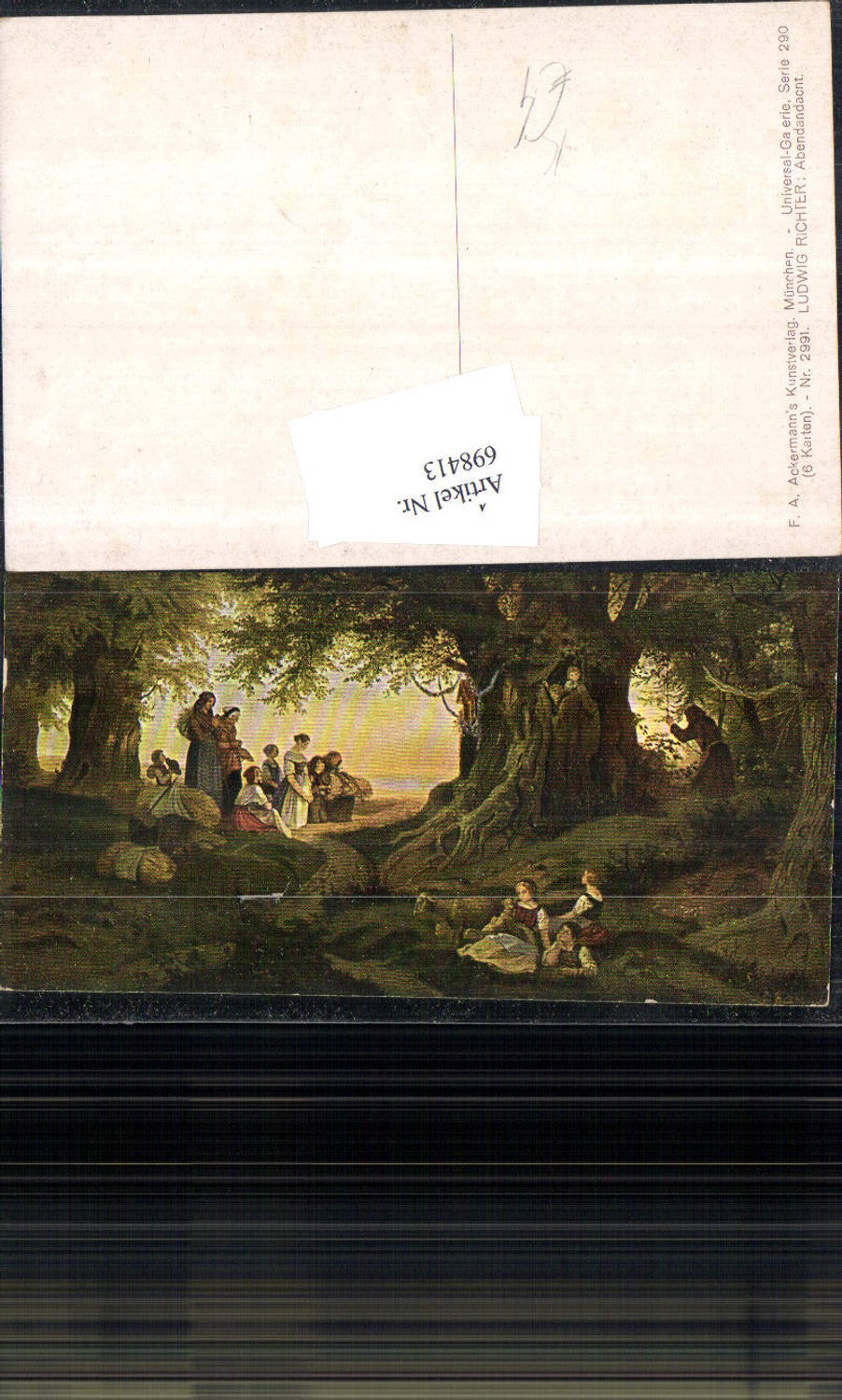 698413 Künstler AK Ludwig Richter Abendandacht beten Religion