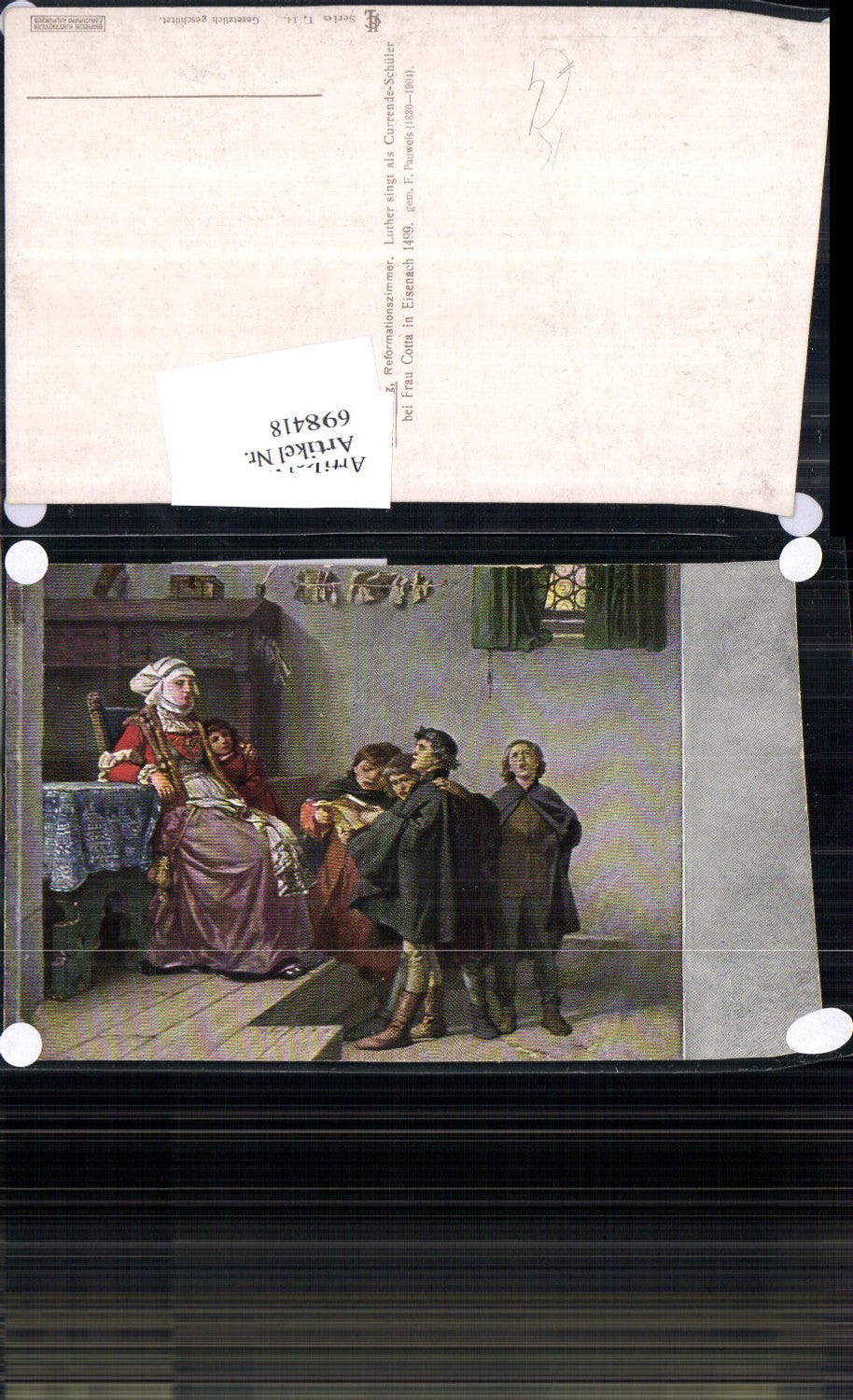 698418 Künstler AK Wartburg Eisenach Martin Luther Reformationszimmer Frau Cotta