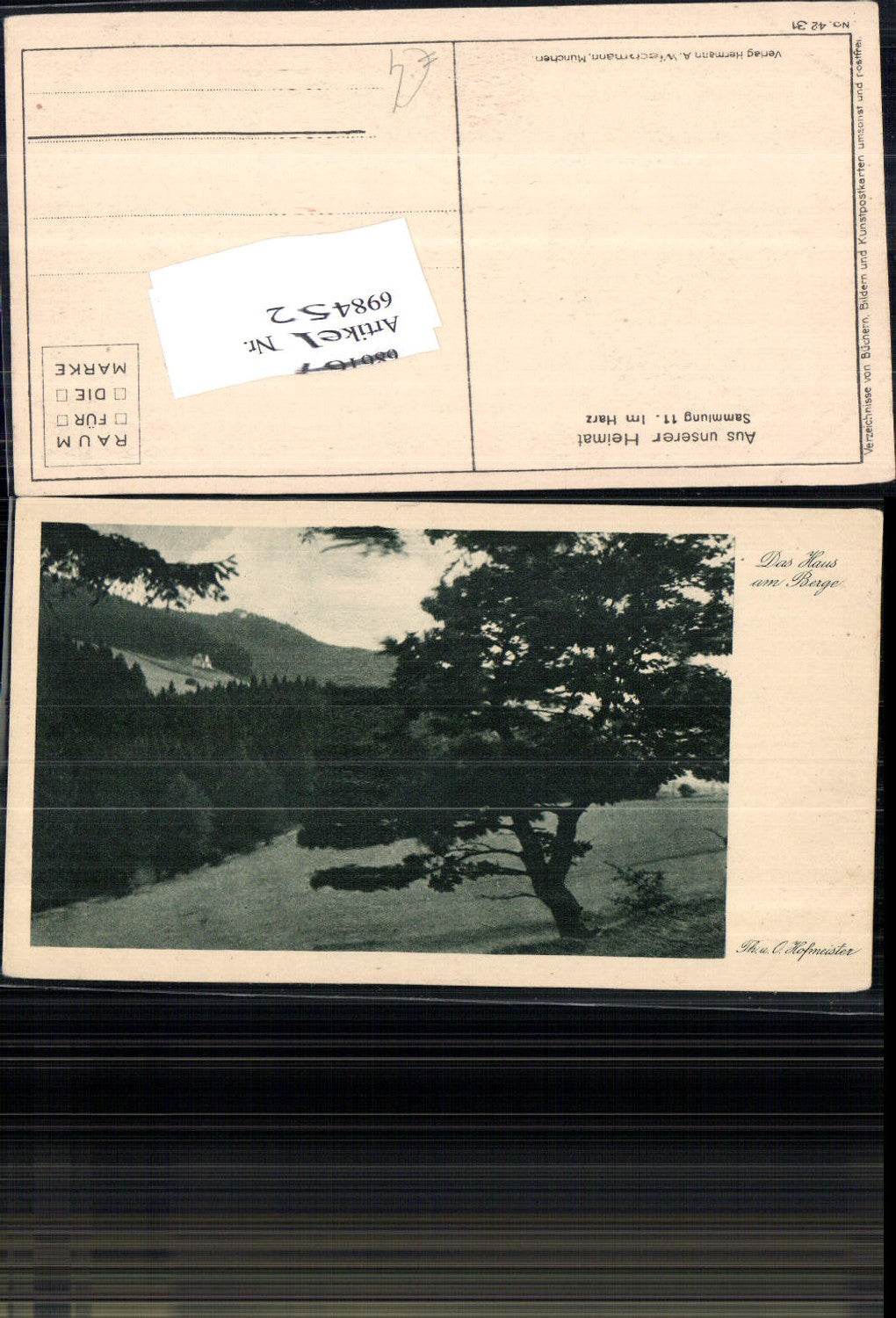 698452 Künstler AK Th. O. Hofmeister Haus am Berge pub Wiechmann Harz Sammlung