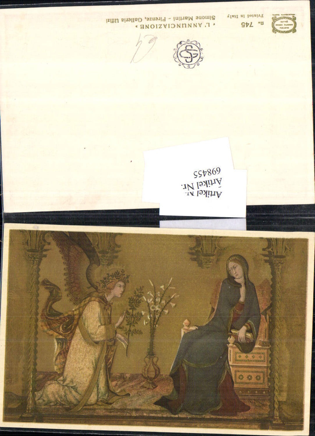 698455 Künstler AK Simone Martini Firenze Gallerie Uffizi Engel