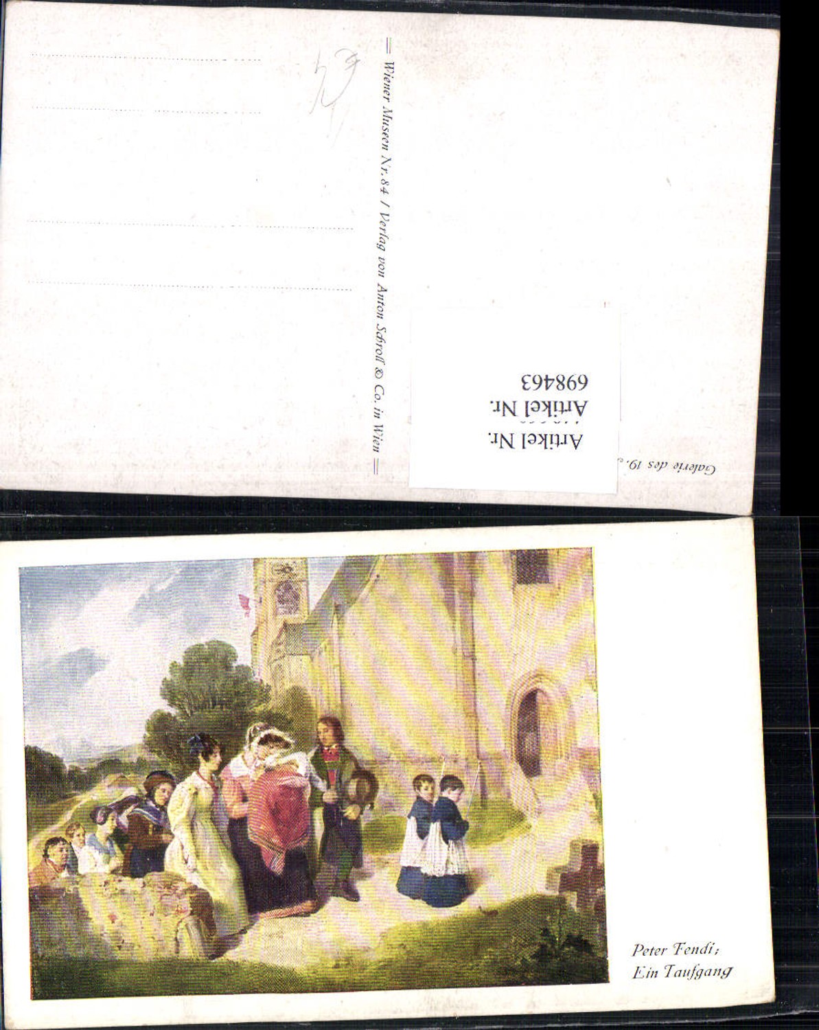 698463 Künstler AK Peter Fendi Taufgang Taufe Kinder