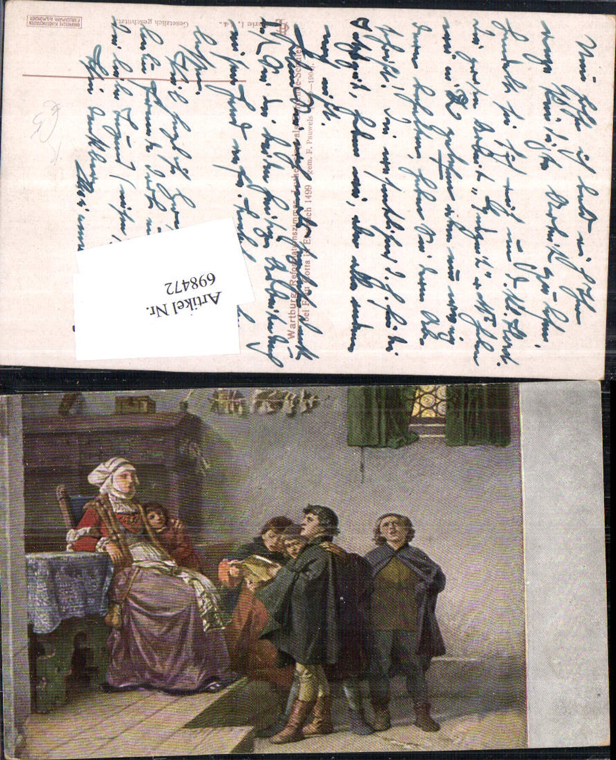 698472 Künstler AK Wartburg Eisenach Martin Luther als Schüler